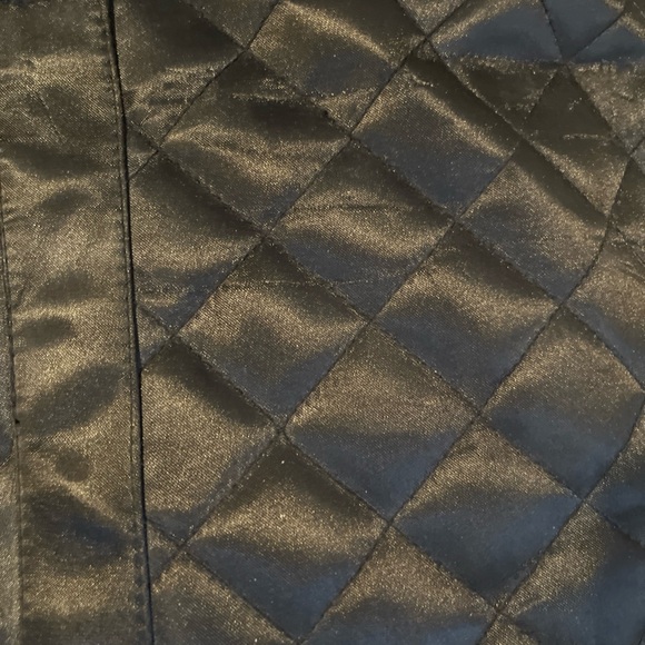 UPS Black Glossy Quilted Women's Tote Bag w/ zipper removable straps and pockets - Picture 3 of 16